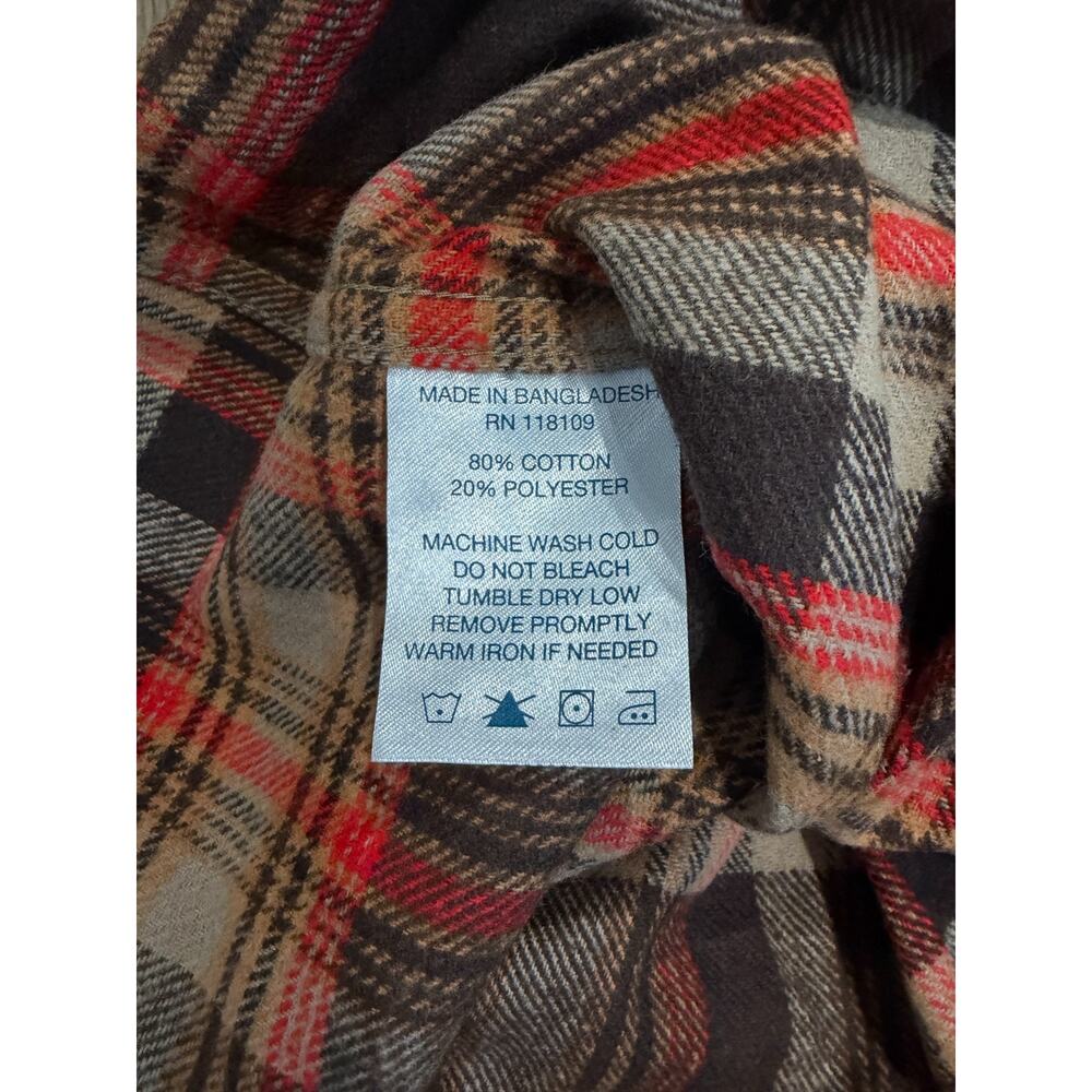 Smiths Workwear Flannel Button Down Shirt Men's Size M Plaid Pocket Long Sleeve - Picture 4 of 4